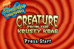 SpongeBob SquarePants Creature from Krusty Krab screenshot 2 for GameBoy Advance
